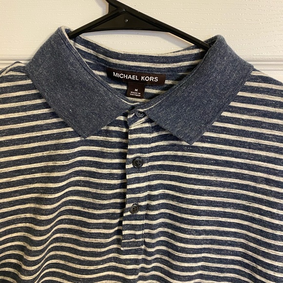 Michael Kors Casual Striped Polo- Men’s Medium - Picture 2 of 3